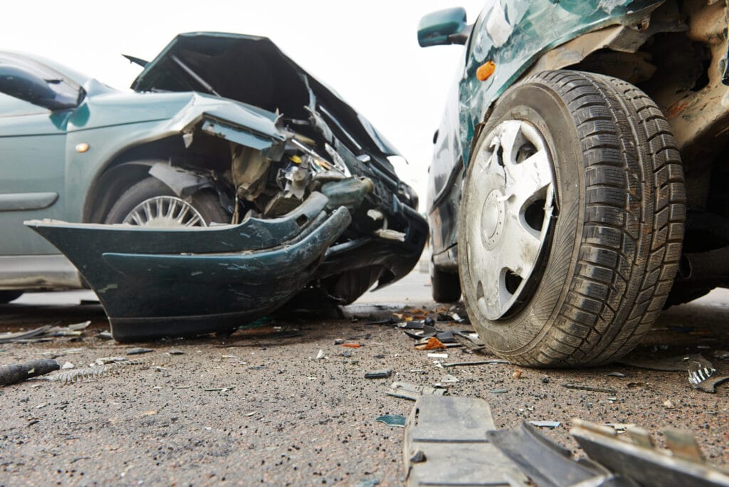 car accident between two cars on street should call car accident attorney
