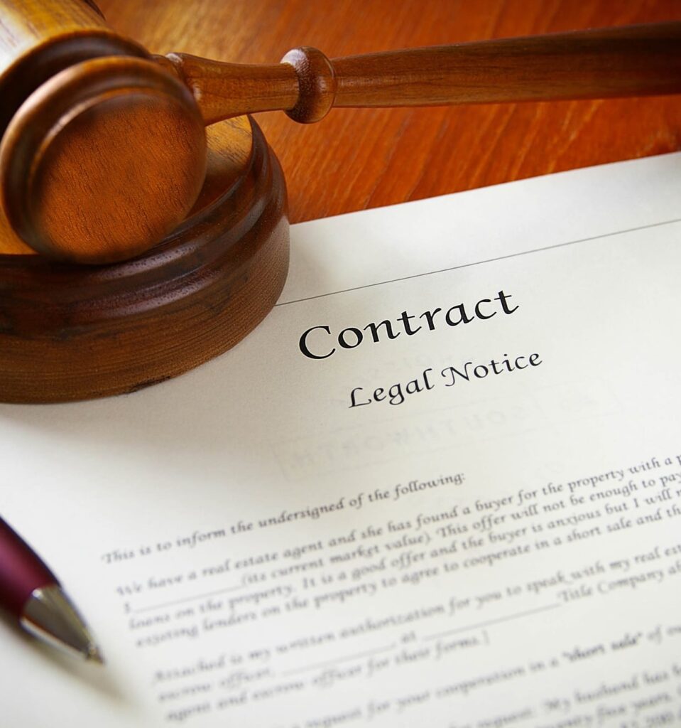Contract Legal Notice with a judge's gavel