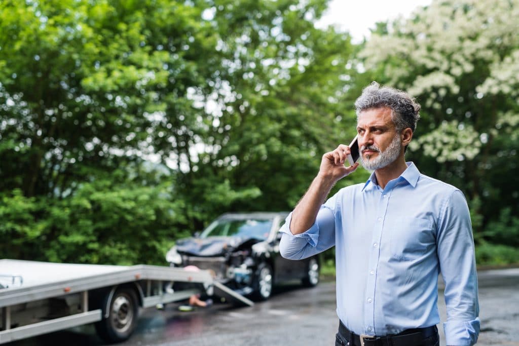 man calling Beers & Gordon after a truck accident